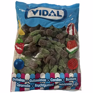 Vidal Colaflaschen grün Fruchtgummi 1kg Beutel Vidal Colaflaschen grün Fruchtgummi 1kg Beutel Bild 1