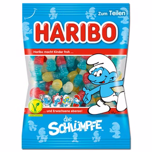 Haribo Schlümpfe, Fruchtgummi, 175g Beutel Haribo Schlümpfe, Fruchtgummi, 175g Beutel Bild 1