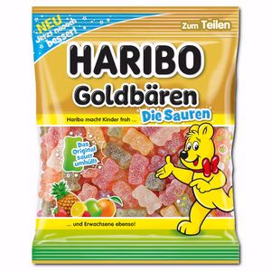 Haribo sauer Goldbären, Fruchtgummi, 175g Beutel Haribo sauer Goldbären, Fruchtgummi, 175g Beutel Bild 1