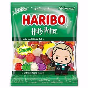 Haribo Harry Potter Draco Malfoy, saures Fruchtgummi, 160g Beutel Bild 1