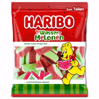 Haribo Wassermelonen, Fruchtgummi, Schaumzucker, 160g Beutel Haribo Wassermelonen, Fruchtgummi, Schaumzucker, 160g Beutel Bild 1