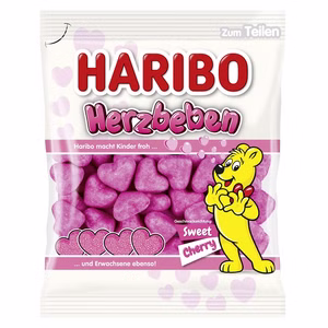 Haribo Herzbeben, Schaumzucker, 160g Beutel Bild 1