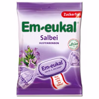 Em-eukal Salbei zuckerfrei, Hustenbonbon, 75g Beutel Em-eukal Salbei zuckerfrei, Hustenbonbon, 75g Beutel Bild 1