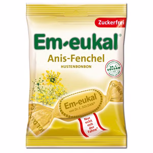 Em-eukal Anis-Fenchel zuckerfrei, Hustenbonbon, 75g Beutel Em-eukal Anis-Fenchel zuckerfrei, Hustenbonbon, 75g Beutel Bild 1