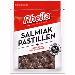 Rheila Salmiak Pastillen, Lakritz, 90g Beutel Bild 1