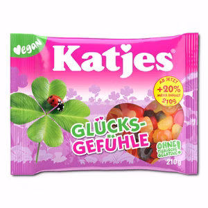 Katjes Glücksgefühle, veganes Fruchtgummi, 210g Beutel Bild 1