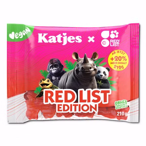 Katjes Red List Edition, veganes Fruchtgummi, 210g Beutel Bild 1