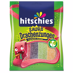 Hitschies Saure Drachenzungen, Fruchtgummi, 125g Beutel Bild 1