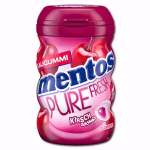 Mentos Gum Pure Fresh Kirsche, Kaugummi, 70g Dose Mentos Gum Pure Fresh Kirsche, Kaugummi, 70g Dose Bild 1