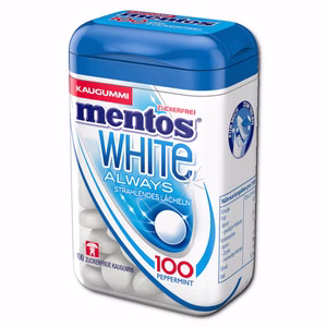 Mentos Gum Always White Peppermint 100er, Kaugummi, 106g Dose Mentos Gum Always White Peppermint 100er, Kaugummi, 106g Dose Bild 1