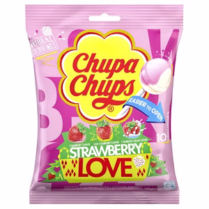 Chupa Chups Strawberry Love Lutscher 10er Pack 1 Beutel Chupa Chups Strawberry Love Lutscher 10er Pack 1 Beutel Bild 1