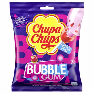 Chupa Chups Bubble Gum Lutscher, mit Kaugummi, 7er Pack 1 Beutel Chupa Chups Bubble Gum Lutscher, mit Kaugummi, 7er Pack 1 Beutel Bild 1