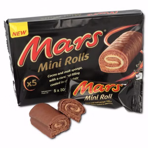 Mars Mini Rolls 5er Pack, Biskuit, Schokolade Mars Mini Rolls 5er Pack, Biskuit, Schokolade Bild 1
