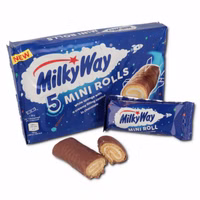 Milky Way Mini Rolls 5er Pack, Biskuit, Schokolade Milky Way Mini Rolls 5er Pack, Biskuit, Schokolade Bild 1