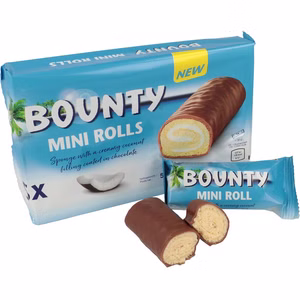 Bounty Mini Rolls 5er Pack, Biskuit, Schokolade Bounty Mini Rolls 5er Pack, Biskuit, Schokolade Bild 1