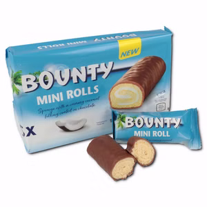 Bounty Mini Rolls 5er Pack, Biskuit, Schokolade Bounty Mini Rolls 5er Pack, Biskuit, Schokolade Bild 1