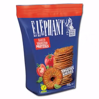 Elephant Baked Squeezed Pretzels Tomatoes & Herbs, Laugengebäck, 70g Beutel Elephant Baked Squeezed Pretzels Tomatoes & Herbs, Laugengebäck, 70g Beutel Bild 2