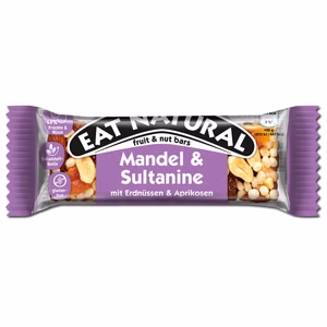Eat Natural Mandel & Sultanine mit Erdnüssen & Aprikosen 40g Riegel Eat Natural Mandel & Sultanine mit Erdnüssen & Aprikosen 40g Riegel Bild 1
