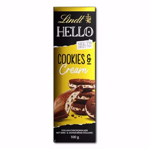 Lindt Hello Cookies & Cream, Schokolade, 100g Tafel Lindt Hello Cookies & Cream, Schokolade, 100g Tafel Bild 1