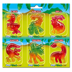 Vidal Dino Jelly, Fruchtgummi-Dinosaurier, 66g Packung Vidal Dino Jelly, Fruchtgummi-Dinosaurier, 66g Packung Bild 1