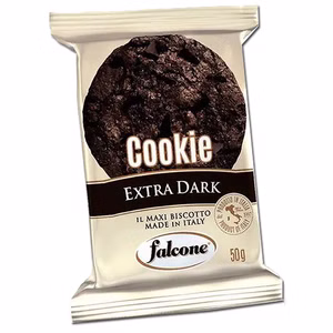 Falcone Cookie Extra Dark, dunkle Schokolade, 50g Packung Bild 1