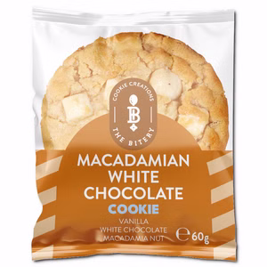 The Bitery Macademian White Chocolate Cookie 60g Packung The Bitery Macademian White Chocolate Cookie 60g Packung Bild 1