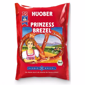 Huober Bio Prinzess Brezel, Salzgebäck, 125g Beutel Bild 1