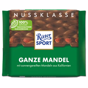 Ritter Sport Ganze Mandeln, Schokolade, 100g Tafel