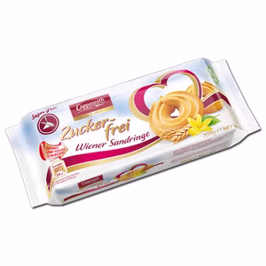 Coppenrath Wiener Sandringe zuckerfrei, Kekse, 200g Packung Coppenrath Wiener Sandringe zuckerfrei, Kekse, 200g Packung Bild 1