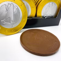 Große Milch-Schokoladen Euro-Münzen Taler 10cm 58g Taler Große Milch-Schokoladen Euro-Münzen Taler 10cm 58g Taler Bild 2