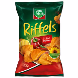 Funny Frisch Riffels Chili Paprika Chips 150g Beutel Bild 1