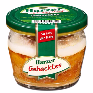 Harzer Gehacktes, Wurst, Brotaufstrich, 200g Glas Bild 1