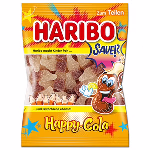 Haribo Happy Cola Sauer, Colafläschchen, 175g Beutel Bild 1