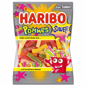 Haribo Pommes sauer, Fruchtgummi, 200g Beutel Haribo Pommes sauer, Fruchtgummi, 200g Beutel Bild 1