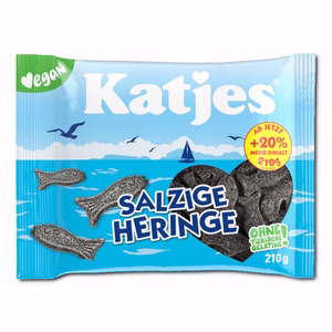 Katjes Salzige Heringe, Lakritz, 210g Beutel Katjes Salzige Heringe, Lakritz, 210g Beutel Bild 1