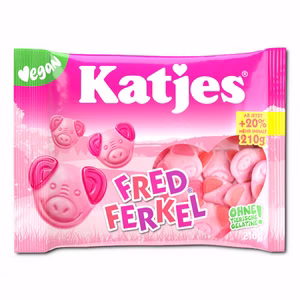 Katjes Fred Ferkel, Fruchtgummi, Schaumzucker, 210g Beutel Bild 1