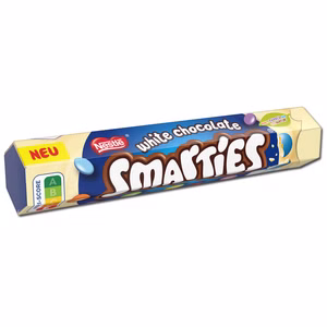 Nestle Smarties Riesenrolle White, Schoko-Linsen, 120g Rolle Nestle Smarties Riesenrolle White, Schoko-Linsen, 120g Rolle Bild 1