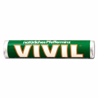 Vivil Rolle grün, Pfefferminz-Bonbons, 29g Rolle Vivil Rolle grün, Pfefferminz-Bonbons, 29g Rolle Bild 1