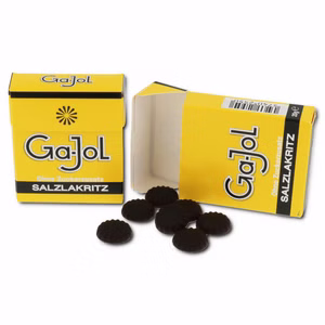 Ga-Jol Salzlakritz Pastillen, Erwachsenenlakritz, 20g Packung Bild 1