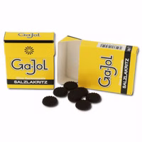 Ga-Jol Salzlakritz Pastillen, Erwachsenenlakritz, 20g Packung Ga-Jol Salzlakritz Pastillen, Erwachsenenlakritz, 20g Packung Bild 1