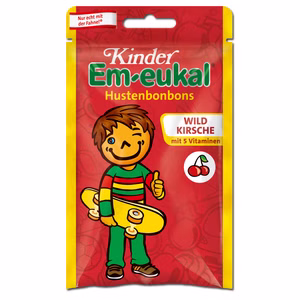 Em-eukal Kinder Wildkirsche, Hustenbonbon, 75g Beutel Em-eukal Kinder Wildkirsche, Hustenbonbon, 75g Beutel Bild 1