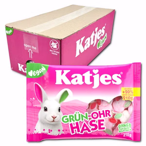 Katjes Grün-Ohr Hase, veganes Fruchtgummi, 14 Beutel je 210g Bild 1