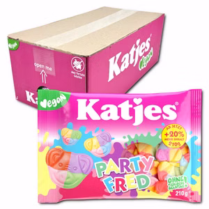 Katjes Party Fred, veganes Fruchtgummi, bunt, 16 Beutel je 210g Bild 1