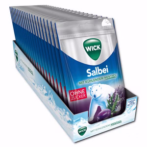 Wick Salbei ohne Zucker, Halsbonbon, 20 Beutel je 72g Bild 1