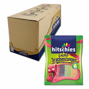 Hitschies Saure Drachenzungen, Fruchtgummi, 20 Beutel je 125g Bild 1