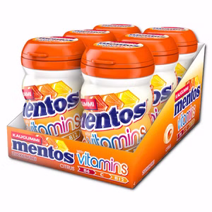 Mentos Gum Vitamins Citrus, Kaugummi, 6 Dosen je 64g Mentos Gum Vitamins Citrus, Kaugummi, 6 Dosen je 64g Bild 1