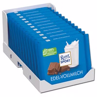 Ritter Sport Edel-Vollmilch, Schokolade, 12 Tafeln je 100g Ritter Sport Edel-Vollmilch, Schokolade, 12 Tafeln je 100g Bild 1