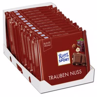 Ritter Sport Trauben-Nuss, Schokolade, 12 Tafeln je 100g Ritter Sport Trauben-Nuss, Schokolade, 12 Tafeln je 100g Bild 1