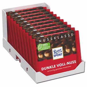 Ritter Sport Dunkle Voll-Nuss, Schokolade, 10 Tafeln je 100g Ritter Sport Dunkle Voll-Nuss, Schokolade, 10 Tafeln je 100g Bild 1