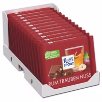 Ritter Sport Rum Trauben Nuss, Schokolade, 12 Tafeln je 100g Ritter Sport Rum Trauben Nuss, Schokolade, 12 Tafeln je 100g Bild 1